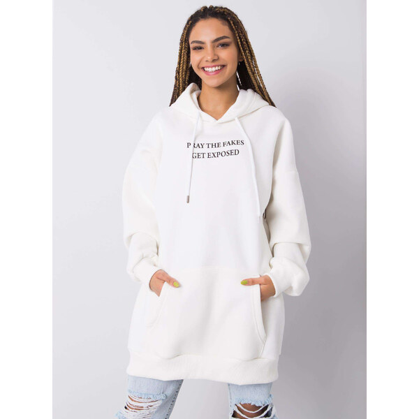 RUE PARIS Dlhá mikina Exposed - Biela DS-BL-1121.16-white 57947455