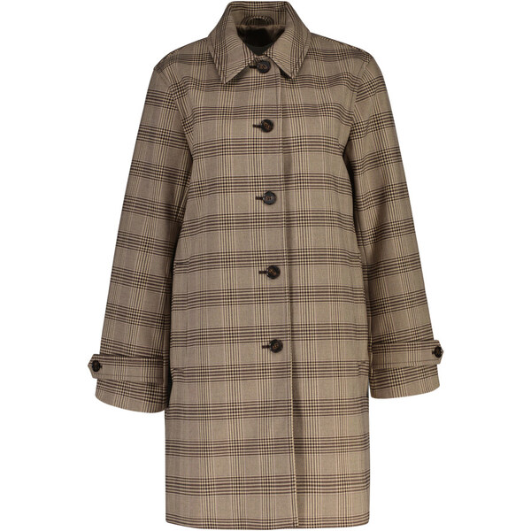 KABÁT GANT CHECKED CAR COAT DEEP BROWN 65451023