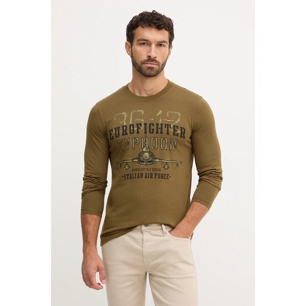 Bavlnené tričko s dlhým rukávom Aeronautica Militare 64941415