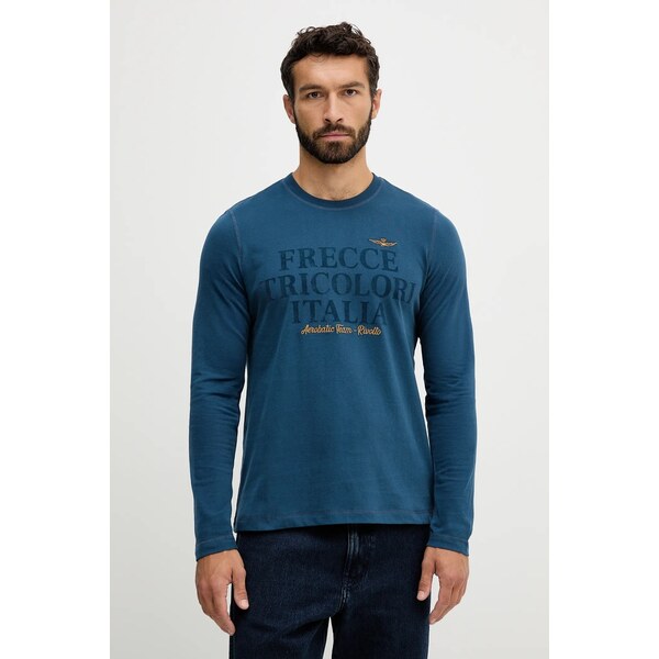 Bavlnené tričko s dlhým rukávom Aeronautica Militare 64941459