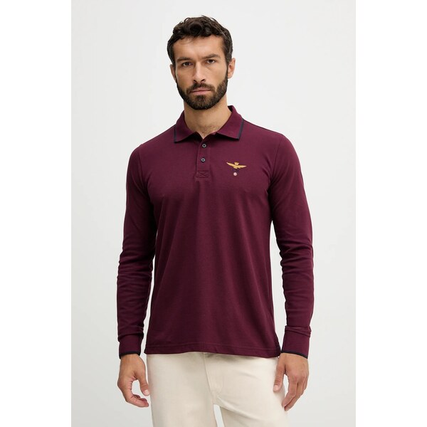 Bavlnené tričko s dlhým rukávom Aeronautica Militare 64941462