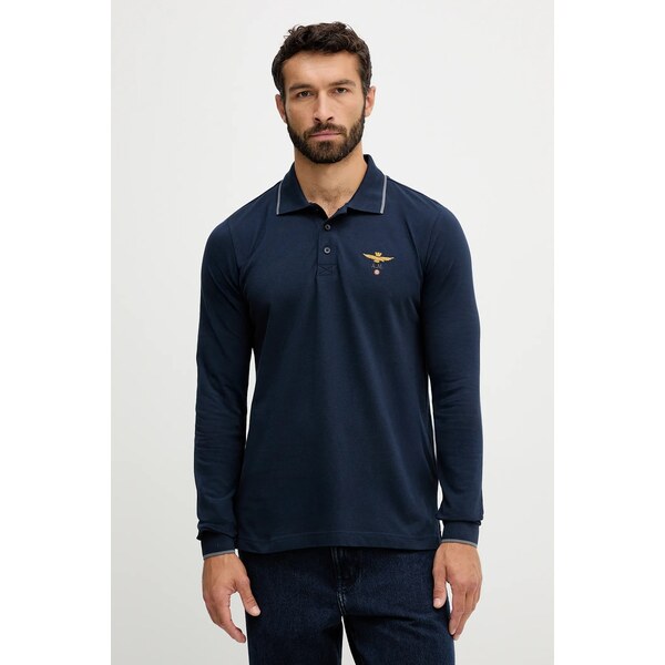 Bavlnené tričko s dlhým rukávom Aeronautica Militare 64941460