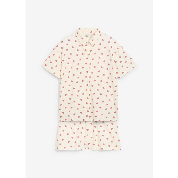 bonprix Krátke pyžamo z čistej bio bavlny (2-dielna sada), farba biela 64921780
