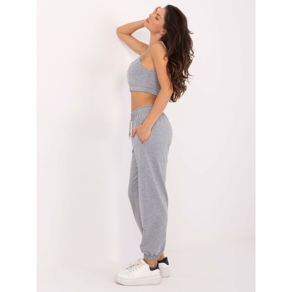 BASIC Svetlosivá dámska súprava topu a nohavíc -EM-KMPL-601.66-grey 25543940