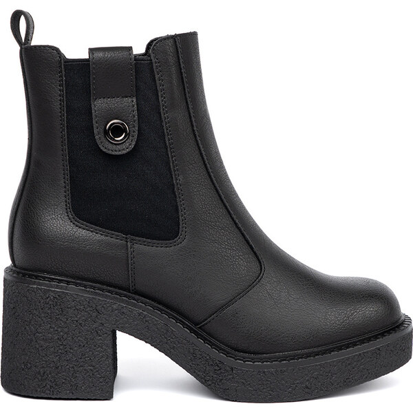 BASIC Elegantné dámske čierne chelsea topánky Sergio Leone, podpätok 7 64942544