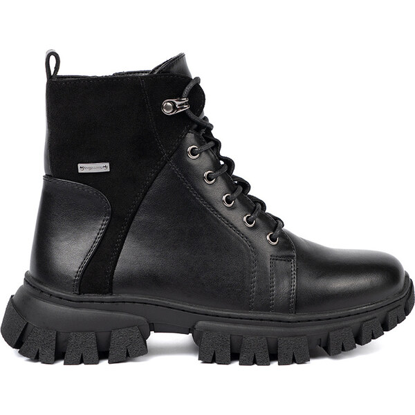 BASIC Čierne dámske členkové topánky s robustnou podrážkou a zipsom 64942540
