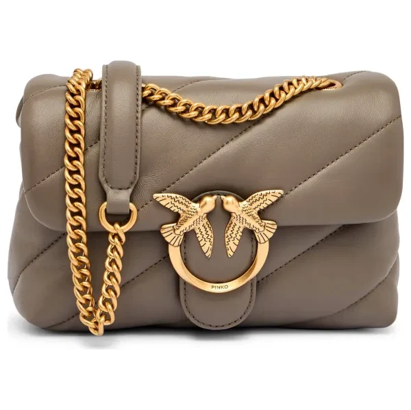 Pinko Kožená kabelka na rameno LOVE PUFF MINI 64896658