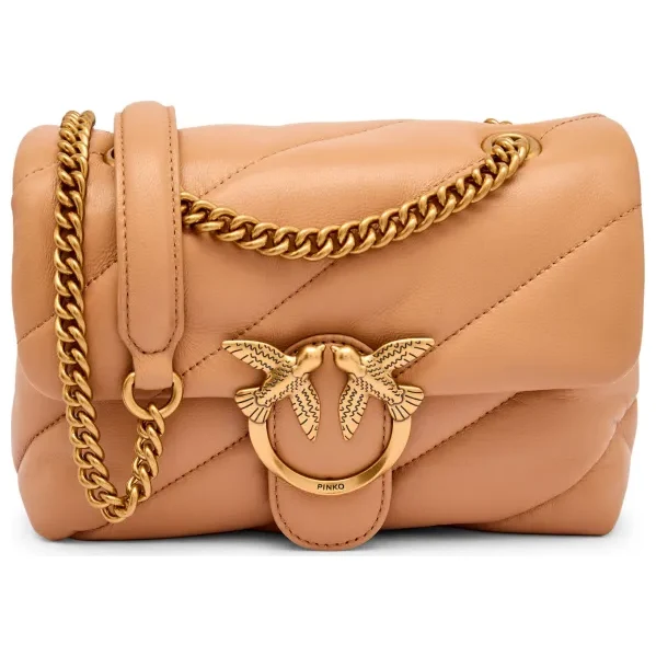 Pinko Kožená kabelka na rameno LOVE PUFF MINI 64896657