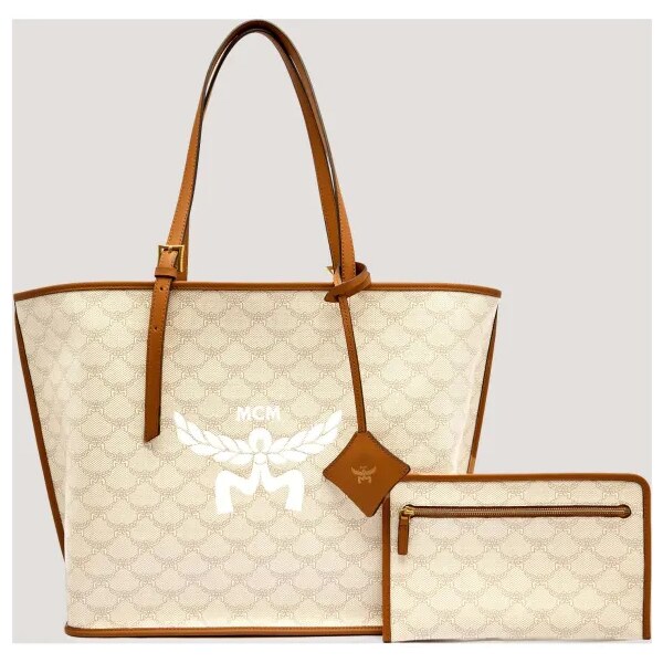 MCM Shopper kabelka + príručná taštička Himmel | s prímesou kože 64827902