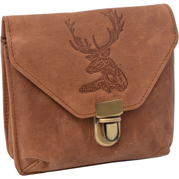 Kožená taška na opasok MERCUCIO svetlý tan embos hlava jeleňa 250115 64961521