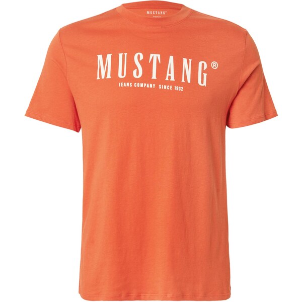 MUSTANG Tričko Austin oranžovo červená / biela 64944124