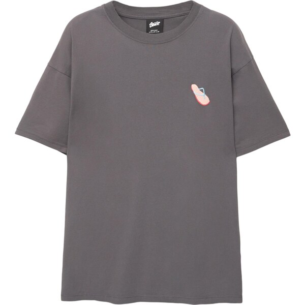 Pull&Bear Tričko STWD SUMMER TENSION 04 FLIP FLO nebesky modrá / 65475124