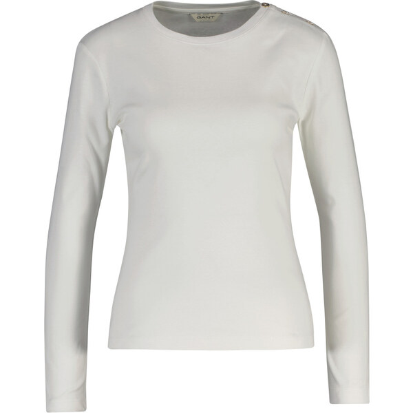 TRIČKO GANT SLIM COTTON BUTTON LS T-SHIRT EGGSHELL 64944409
