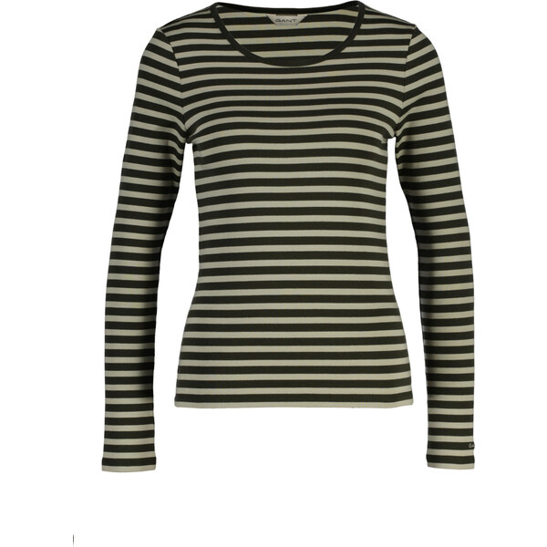 TRIČKO GANT SLIM STRIPED RIBBED LS T-SHIRT GREEN LAGOON 64944422