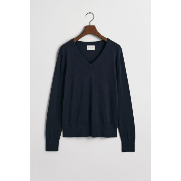 SVETER GANT FINE KNIT V-NECK EVENING BLUE 64944436
