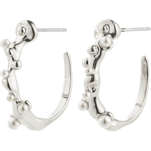 Pilgrim Náušnice Hadley strieborná / perlovo biela 65608827