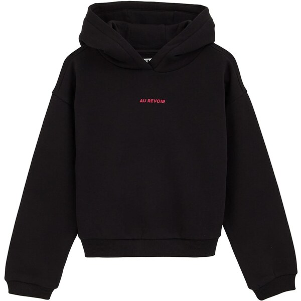 WE Fashion Tepláková bunda červená melírovaná / čierna 65656056