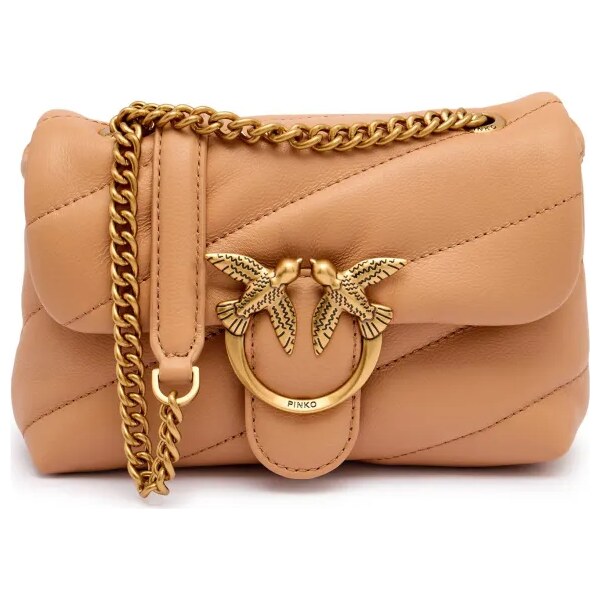 Pinko Kožená kabelka na rameno Love Puff Baby 64907207