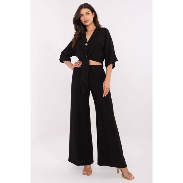 MladaModa Letný komplet nohavíc a topu model 69161 čierny 65082553