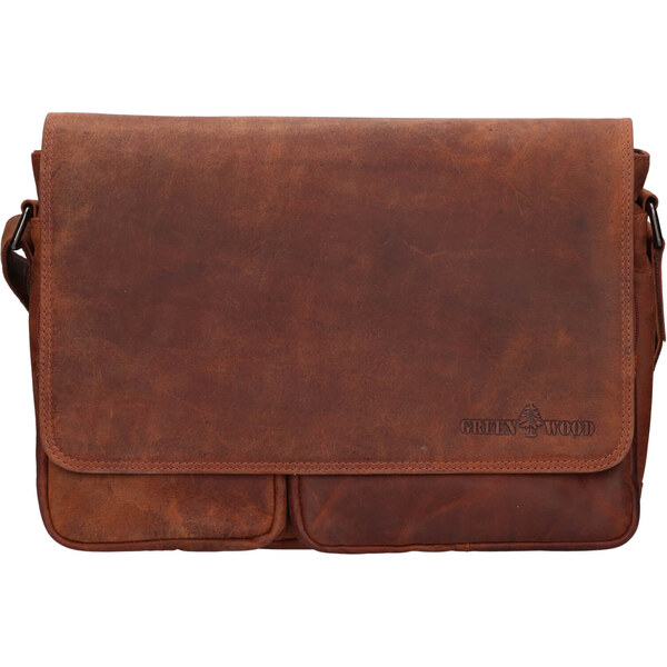 Pánska kožená taška cez rameno Greenwood Josh - hnedá 64964823