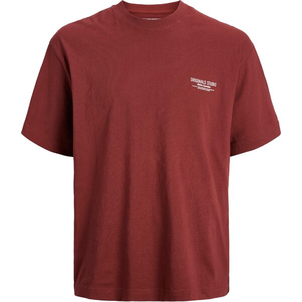 JACK & JONES Tričko JORCAMBRIDGE bordová / biela 64957325