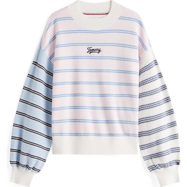 TOMMY HILFIGER Sveter svetlomodrá / čierna / biela 64957554