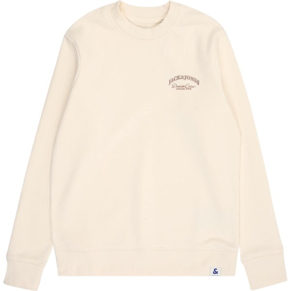 Jack & Jones Junior Mikina hnedá / biela ako vlna 65660284