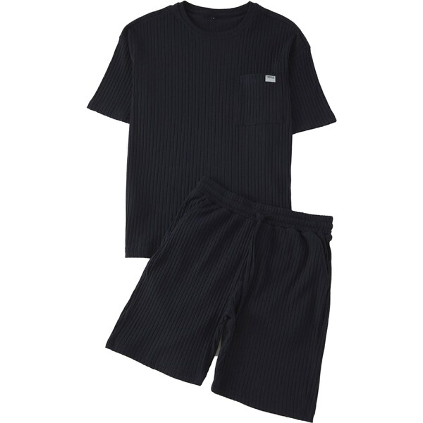 Trendyol Krátke pyžamo námornícka modrá 65660366