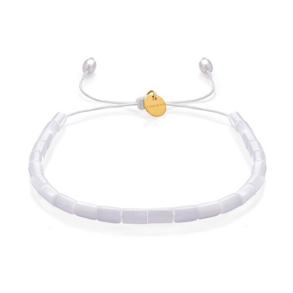 Dámsky náramok z bielej perlete – valčeky Trimakasi 64958660