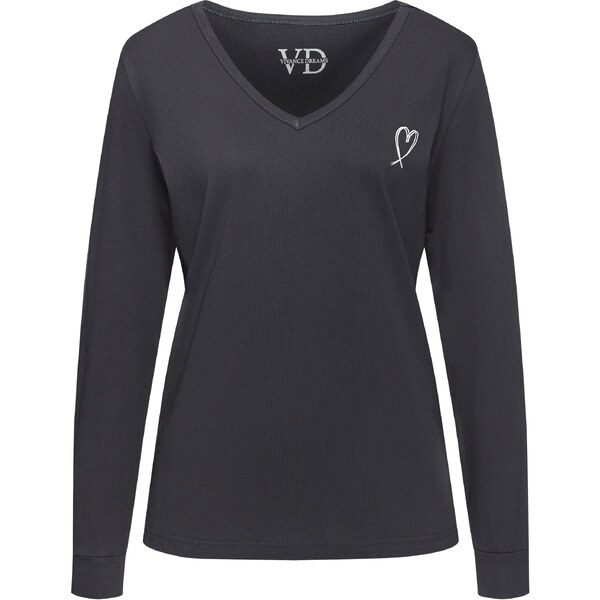 VIVANCE Tričká na spanie Dreams tmavosivá / biela 65655095