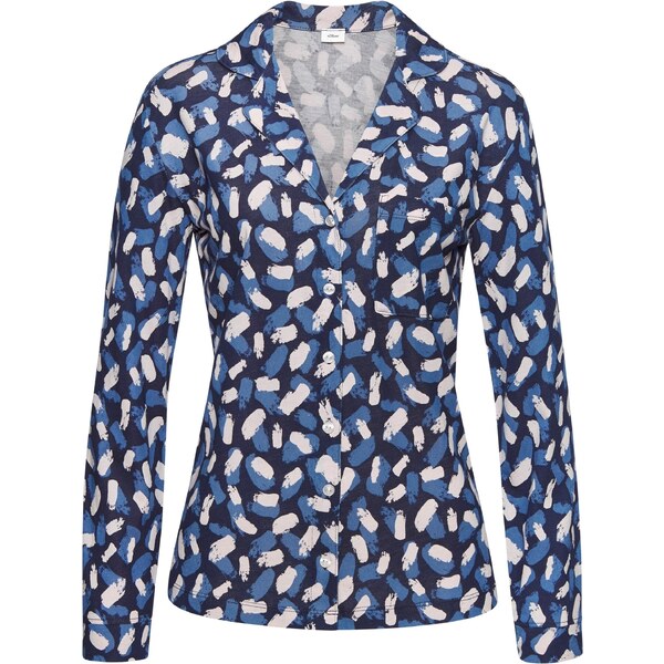 s.Oliver Tričká na spanie modrá / námornícka modrá / biela 65882109