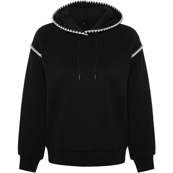 Trendyol Mikina čierna / biela 66008683