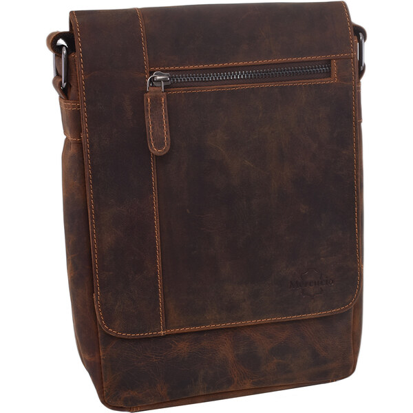 Mercucio Pánske kožené crossbody tmavohnedý hunter 250908 64961516
