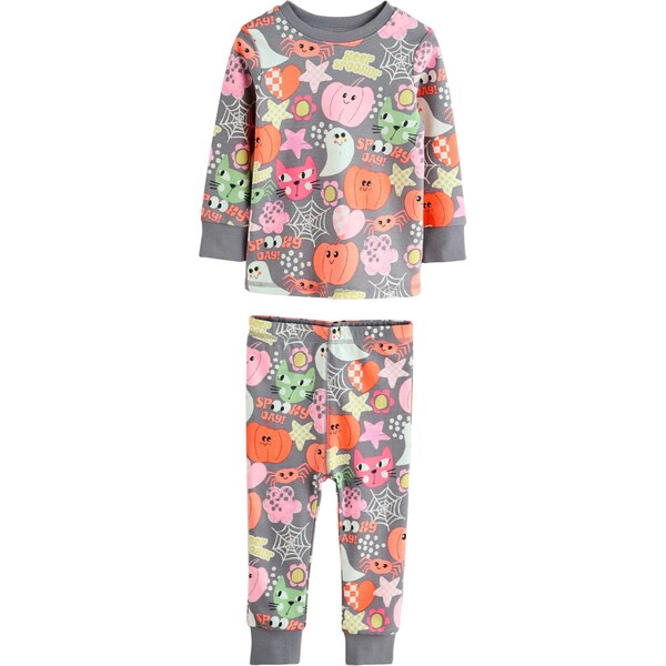 Next Pyžamo Halloween tmavosivá / tmavooranžová / svetloružová / biela 64501001