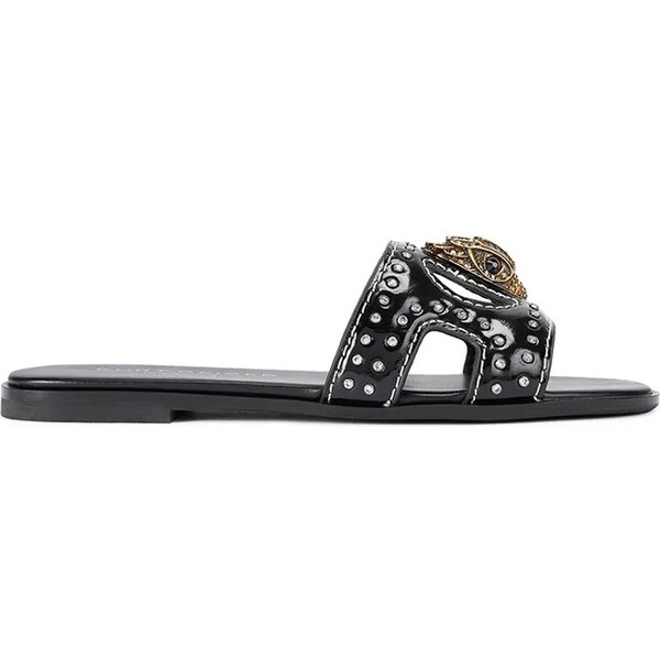 Kožené šľapky Kurt Geiger London Eagle Stud Cut Out Flat 64972305