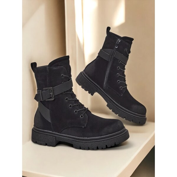 Resti Black womens worker-style ankle boots Miros 64965911