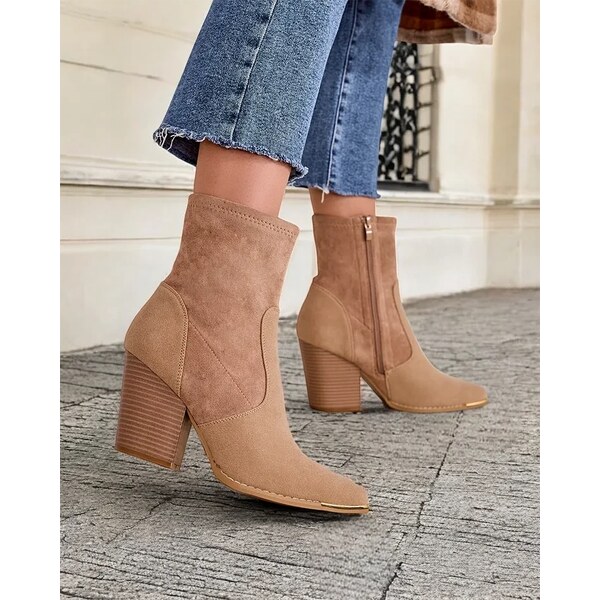 Resti Womens eco-suede ankle boots on a post Gris 64965807