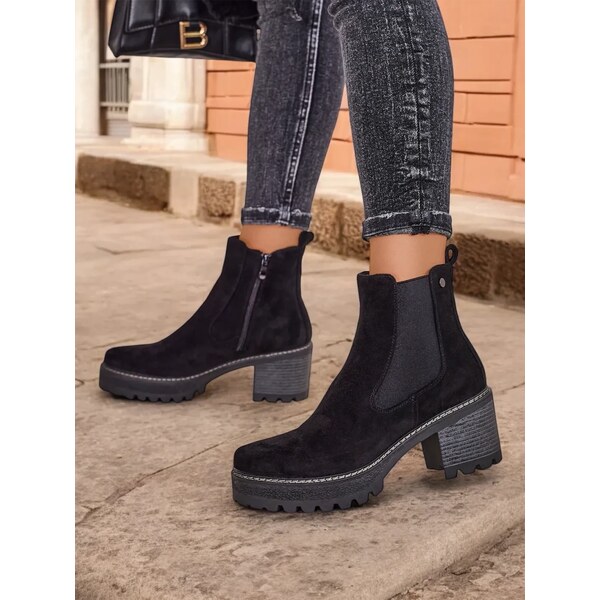 Resti Eco-suede womens ankle boots on a post Segori 64965863