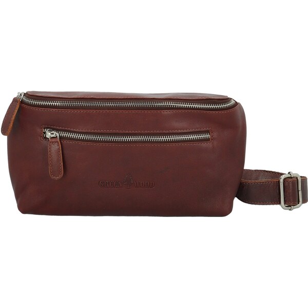 Dámska kožená kabelka/ľadvinka koňaková - Greenwood Genady koňak 64979991