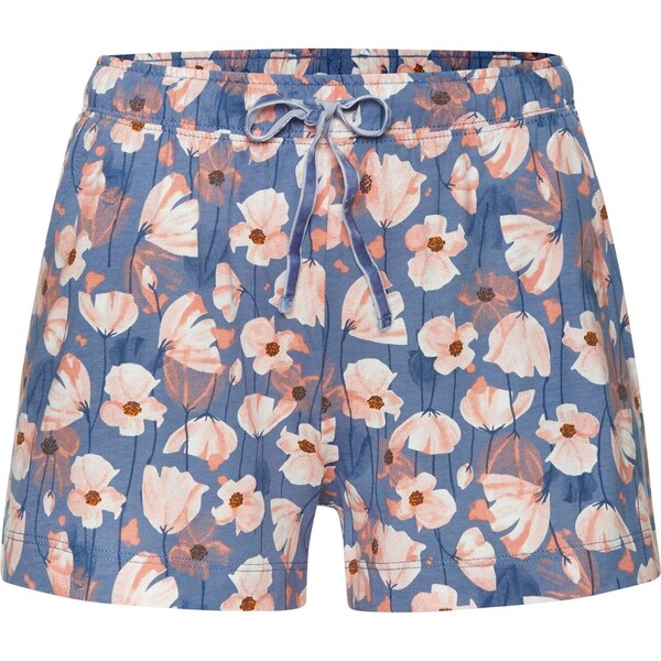 VIVANCE Pyžamové nohavice dymovo modrá / hnedá / broskyňová / biela 65655245