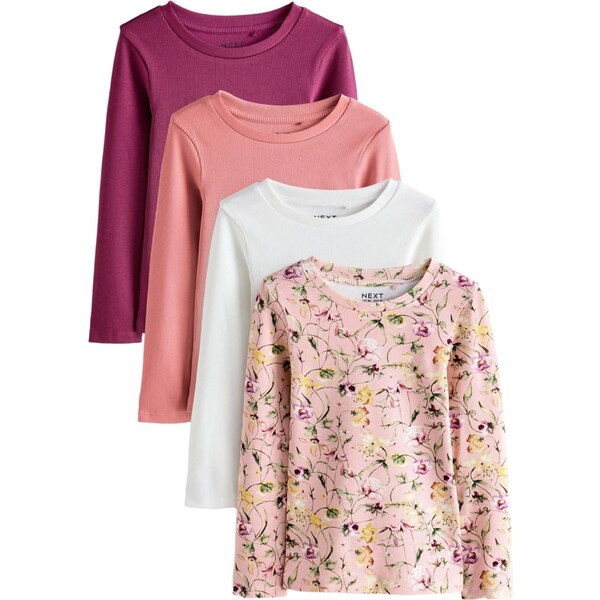 Next Tričko olivová / malinová / tmavoružová / biela 65883952