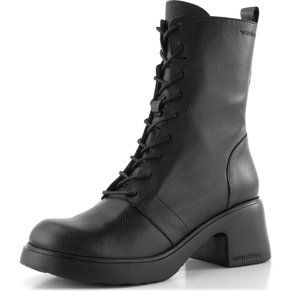 Wonders šněrovací kotník na podpatku negro E-7124 65612110