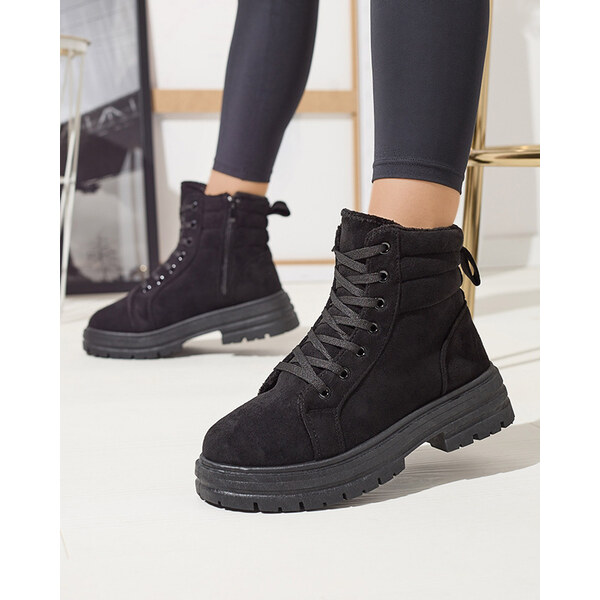 Resti Womens insulated trapper boots in black colozre Tivica - 64979044