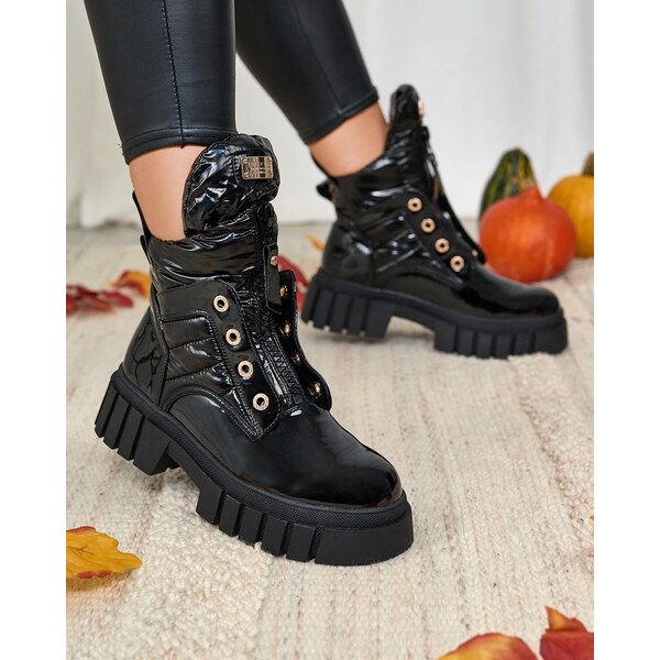 Resti Womens lacquered boots in black Selilka 64979059