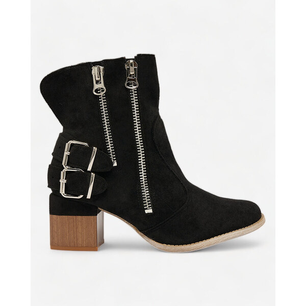 Resti Decorated heeled boots in black Zerta 64979089