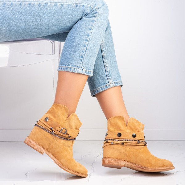 Resti Brown cowboy boots on an indoor wedge Salem - Footwear 64978994