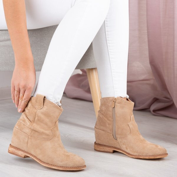 Resti Cowboy boots on heels in beige Brunoki - Footwear 64978999
