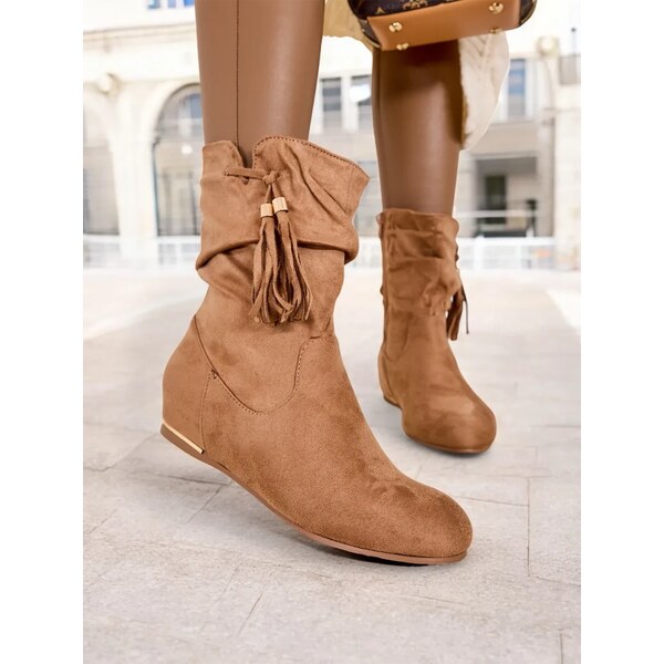 Resti Eko - suede ankle boots on a hidden wedge Lovely 64978992