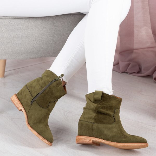 Resti Green cowboy boots on a covered Astrit wedge - Footwear 64979000