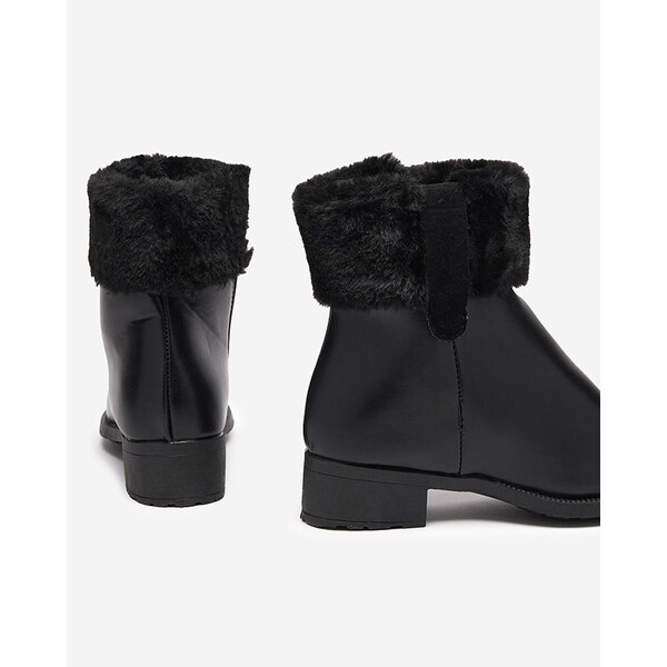 Resti Black womens boots with fur Sabola- Footwear 64979020